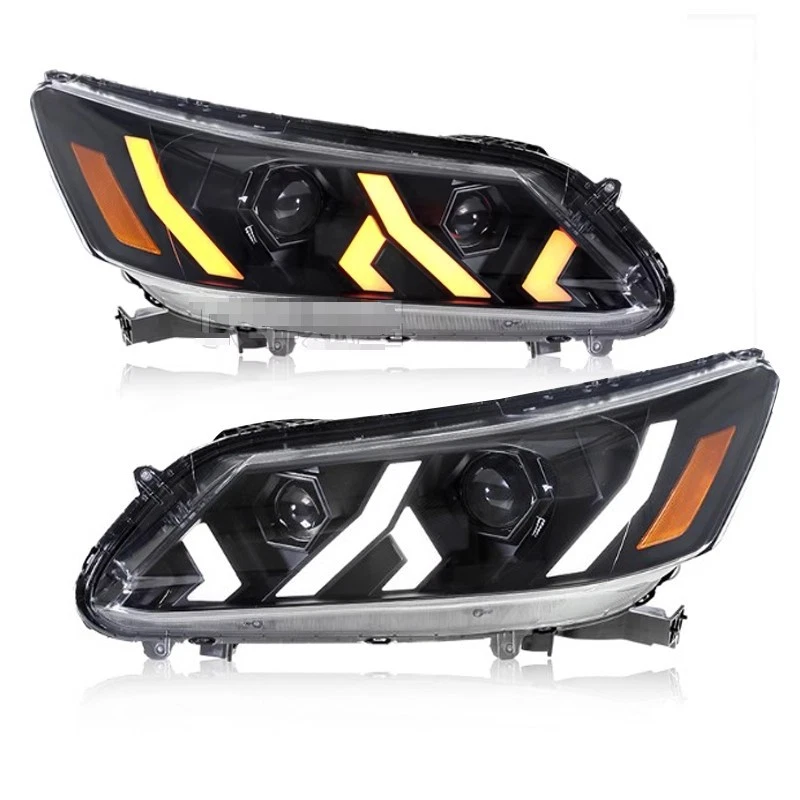 Juego De Faros Delanteros Negros Para Honda Accord 2013-2015 Sedán | Halógenos | Incluye Lado Izquierdo Y Derecho | Munirater