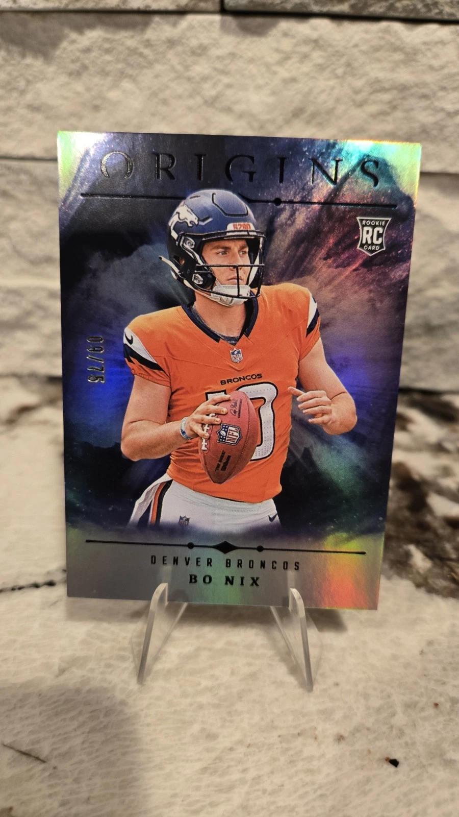 2024 Panini Origins - Rookies Bo Nix #149 (RC) /75 Silver Holo