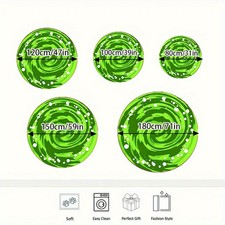 1pc Modern Green Swirling Round Mat - Lightweight, Washable Easy to Manage, Ma