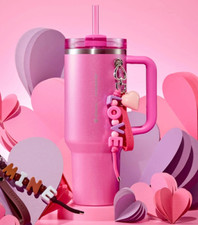 Starbucks Korea x Stanley 2025 SS Love Quencher Tumbler 1183ml Pink+Keychain Set
