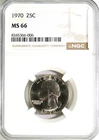 1970 Washington Quarter NGC MS 66 #GA6-06