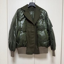 sacai luck Hybrid Docking Down Jacket M Blue Wool Blend Excellent Condition