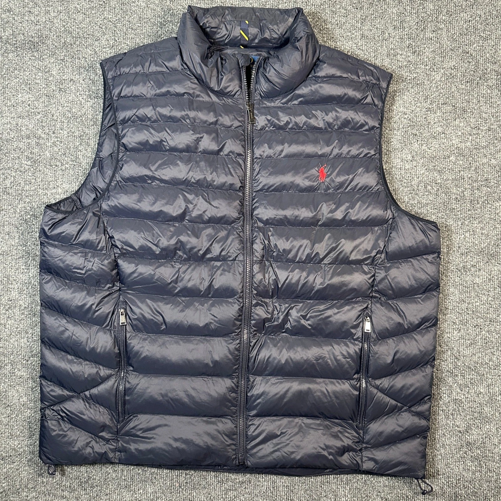 Polo Ralph Lauren Men's Size XXL Navy Quilted Puffer Vest Pony Full Zip Jacket