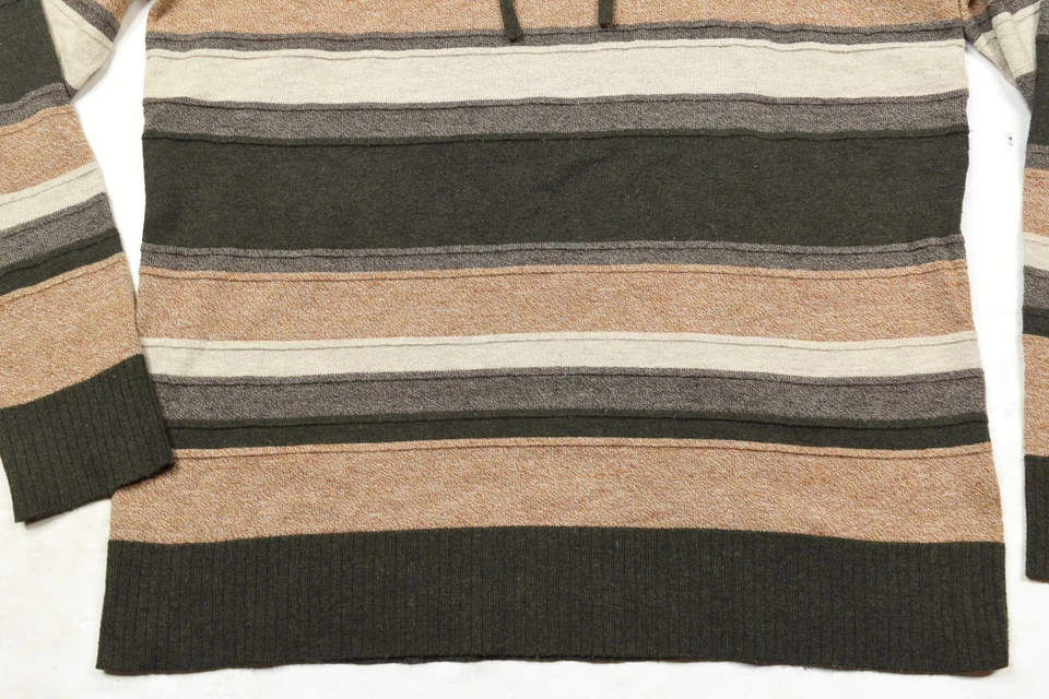 Smartwool Sparwood Pattern Hoodie Sweater Mens Medium Brown Green Striped Hiking - Image 4 of 4