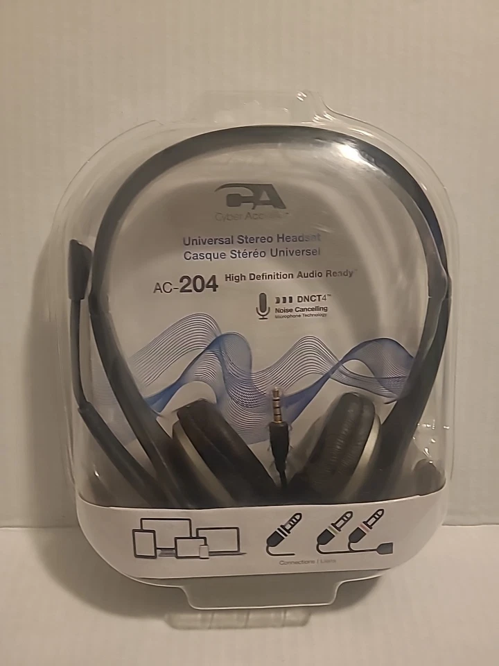 Cyber Acoustics Universal Stereo Headset Kopfhörer mit Mikrofon High Def NEU