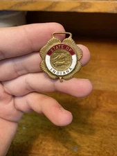 Indiana State Seal Logo 4 Leaf Clover Shape Pocket Watch Fob Shield Enamel Brass