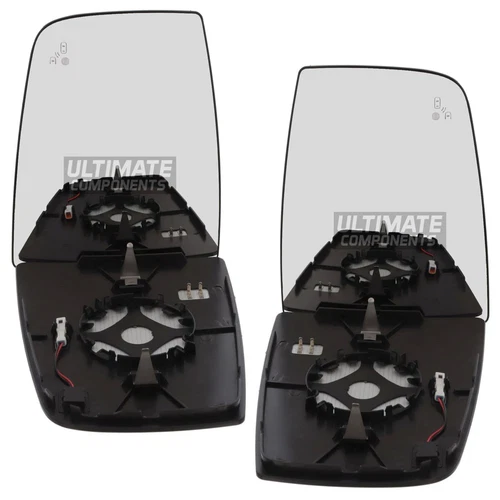 Wing Door Mirror Glass Ford Transit Mk8 2019-2025 Blind Spot Indicator 1 Pair