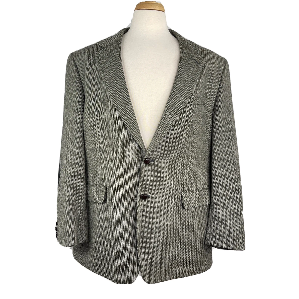 Lauren by Ralph Lauren Herringbone Elbow Patch Sport Coat in Gray for Men