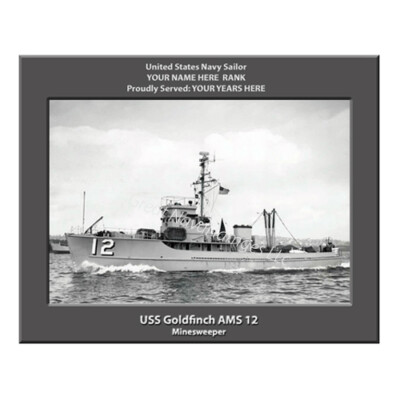 USS Goldfinch AMS-12 Personalized Canvas Ship Photo Print Navy