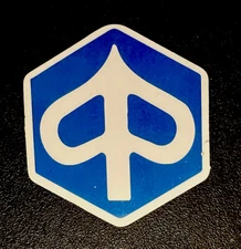 Piaggio Scooters sticker 2” Hexagon Shape Glossy Self Ad. Free ship W/Tracking