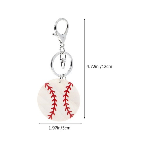 6 Pcs Baseball Wood Chip Keychain Miss Child Party Favors Creative - Picture 3 of 12