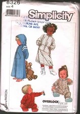 8326 Vintage Simplicity Sewing Pattern Girls Robe Two Lengths Sleeper 1980s 4