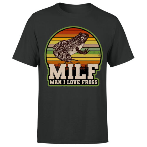 Amphibian Vintage Milf Man I Love Frogs     Mens TShirt#P1#OR#A - Picture 1 of 30