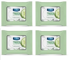 4 Pack DeepFresh Make-Up Removal Cucumber Wipes 4*25 pcs