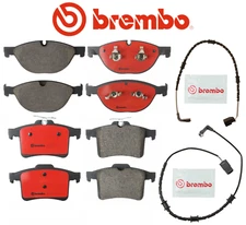 Front Brake Pads & Rear Brake Pad OEM Brembo Ceramic + Sensor for Jaguar V8 5.0L