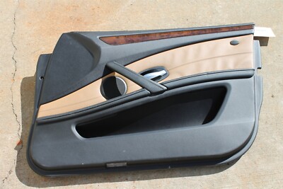 BMW E60 535i 08-10 Right Front Passenger Interior Door Trim Panel Brown Black
