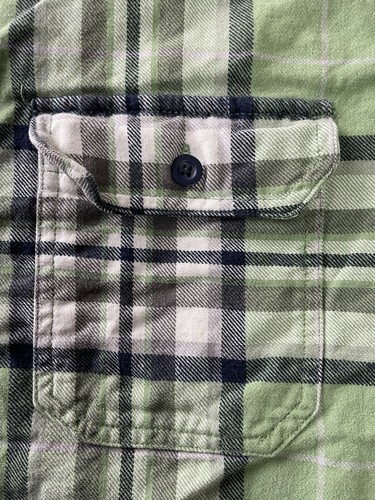 OLD NAVY Flannel Shirt Men's Size XXL Green Plaid 100% Cotton •marks - Picture 4 of 17
