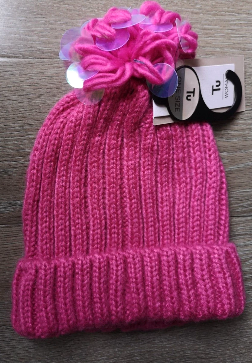 Ladies Sainsburys Tu Winter Pink Woolly Bobble Hat eBay