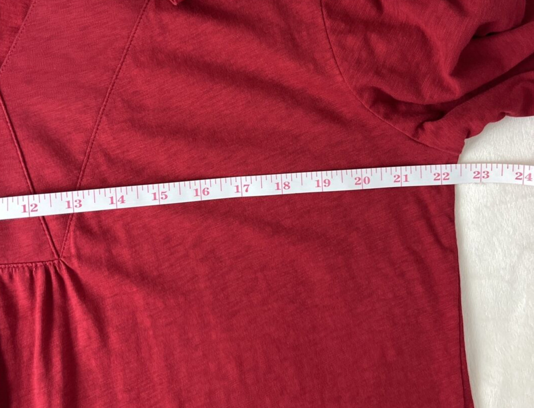 J Jill Red Women's XL Tunic Top Long Sleeve Red V… - image 11
