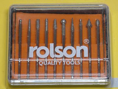 Rolson 10-teiliges Diamantfrässtift-Set 150 Körnung 10-teilig Bastelmodell Hobby Reparatur Modellin