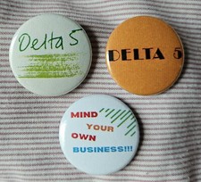 Delta 5 (Leeds post punk) three 25mm button badges. Free UK postage!