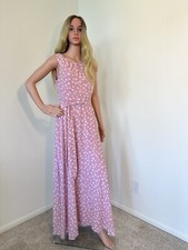 Polka Dot Long Sleeveless Evening Dress Size 4