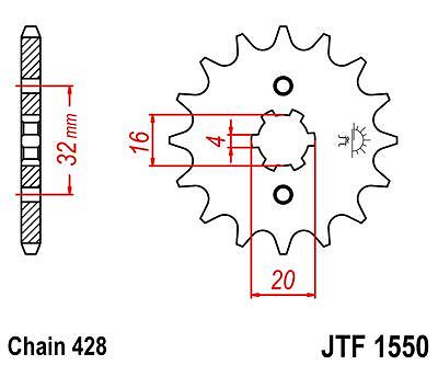 JT- Front Drive Sprocket JTF1550 14t fits Yamaha WR125 R-Y,Z,A 09-18 - Picture 3 of 3