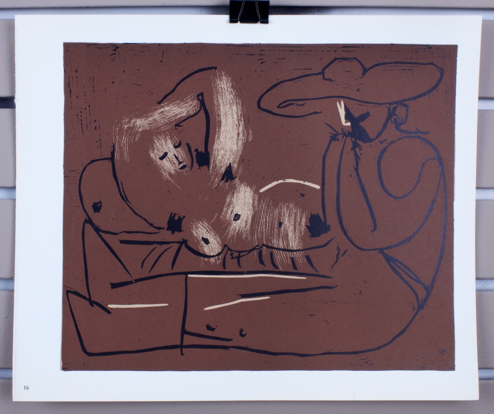 Pablo Picasso Linoleum Cut Lithograph Abrams 1962 Hatje #16 Reclining Women Nowe, oryginalne