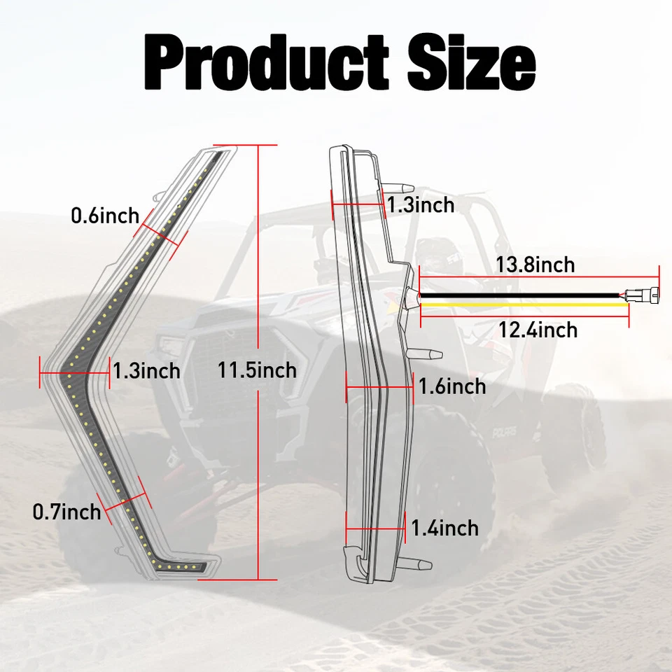 For 2019-2023 Polaris RZR XP 4 Turbo 1000 Front Light LED Fang Accent Light Kit - Image 4 of 4
