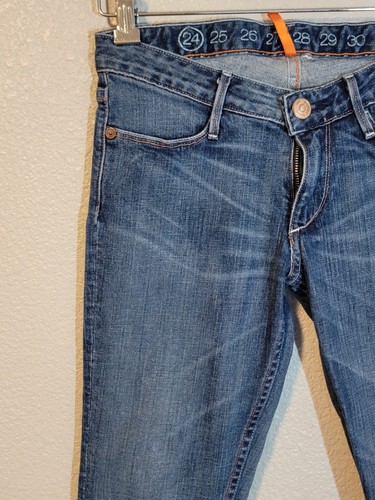 earnest sewn jeans girls size 24 hefner 2 regular bootcut low rise denim blue - Picture 2 of 13
