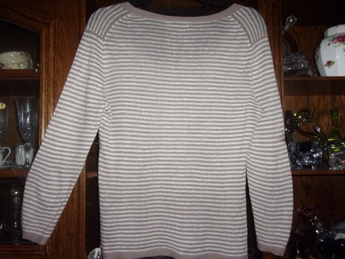 Boden. NEW. Attractive Pure Linen Beige & Ecru Striped Light Jumper. UK 12 - Picture 11 of 21