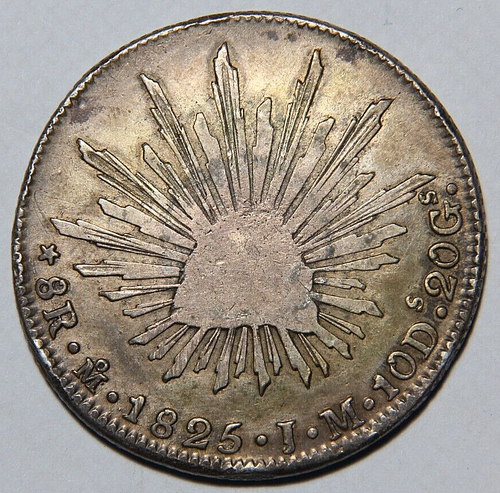 1825 Mo JM Mexico Cap and Ray 8 Reales 8R Rare Date Rev. Kratzer -3771- - Bild 2 von 4
