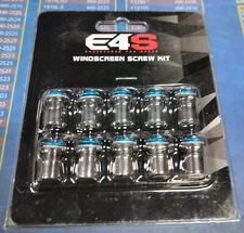E4S 5MM WINDSHIELD WINDSCREEN SCREW KIT BLUE YAMAHA MOTORCYCLE 10 PACK