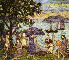 Oil painting impression canvas village landscape Crepuscule-Maurice-Prendergast