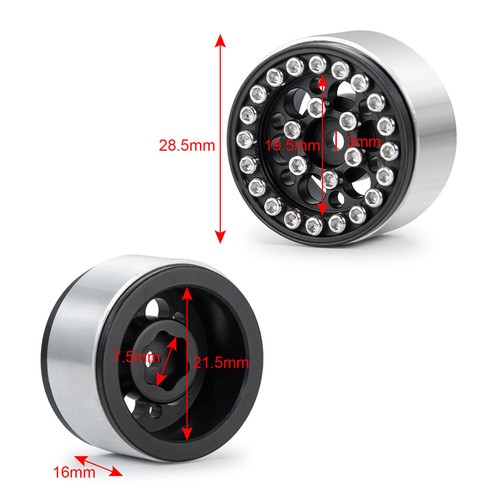 4x 1:24 1.0" Beadlock Wheels Rims & Tires for RC Axial SCX24 90081 AXI00001/2/4 - Picture 5 of 16