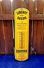 VTG STANFORD SEED CO. LIBERTY SEEDS PORCELAIN ADVERTISING THERMOMETER FARM SIGN