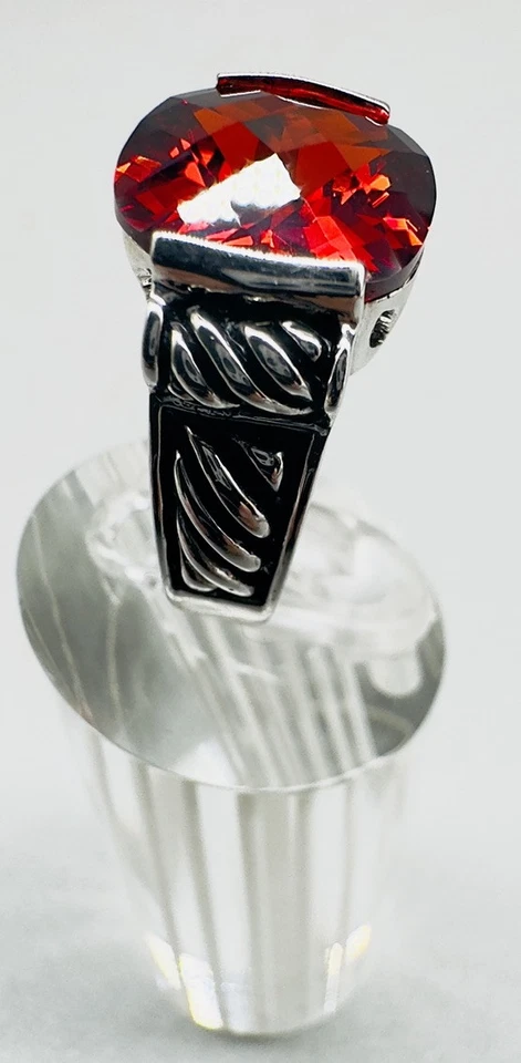 Anillo Park Lane Marea Carmesí Rojo Tono Plata Talla 5 Retirado Chapado en Rodio Foto 4 de 4