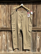 Wrangler Cargo Pants Men  s 44x30 Brown Regular Fit Stretch Taper Leg Pocket New