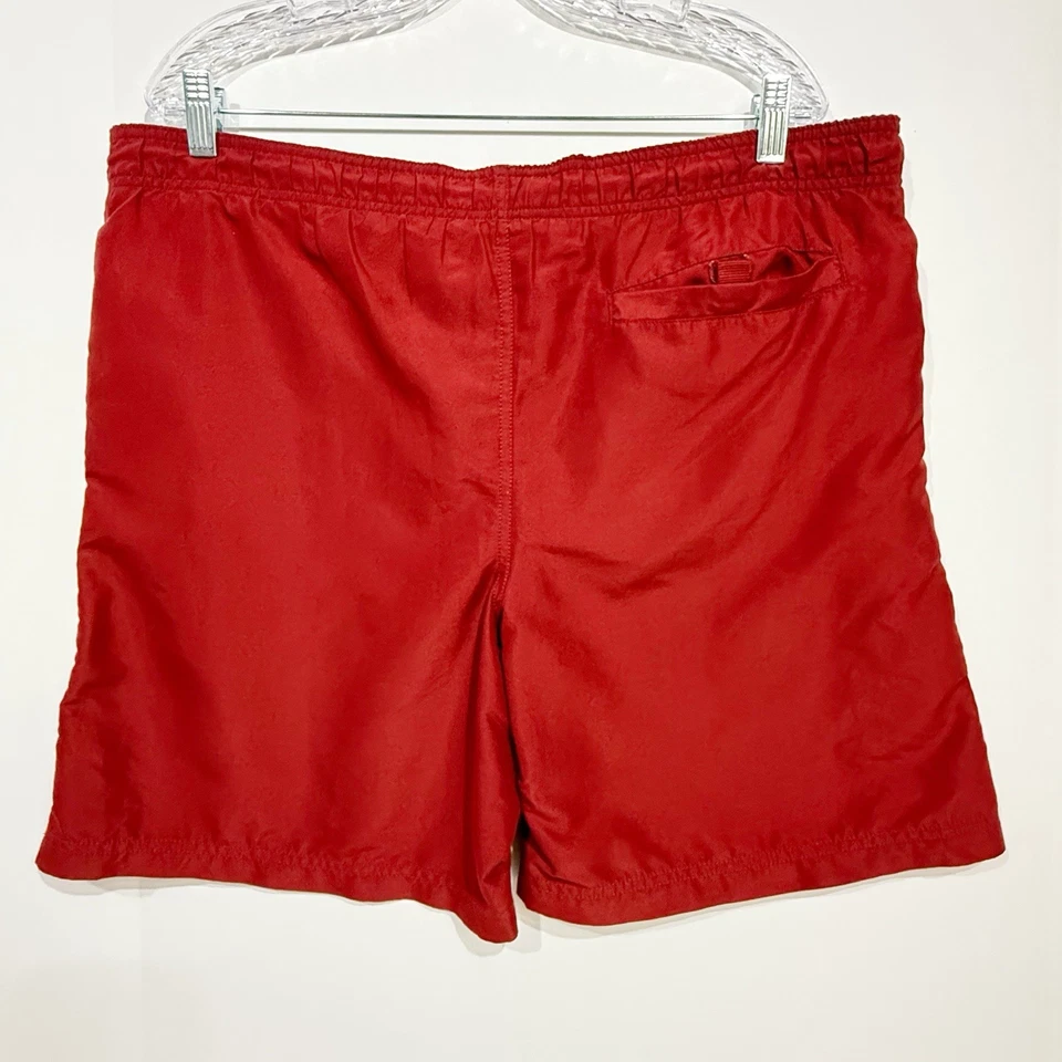 Croft & Barrow Swim Trunks Men's Size Medium Red Shorts Mesh Lined Drawstring - Image 3 of 4