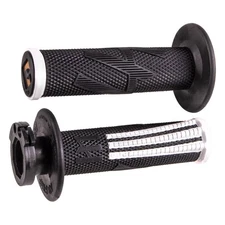 Odi V2 Emig Pro MX Lock-On Grips Black/White For Kawasaki KLX140R F 2021-2025