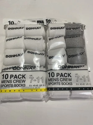 Donnay Men's Socks 1-Pack Size UK 7-11 Everyday Comfort Cotton White Original