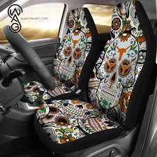 Sugar Skull Ncaa Americna  Sports Team Car Seat Covers