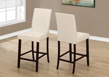 Set of 2, Wood Legs, Transitional Dining Chair,  Ivory by Monarch Specialties