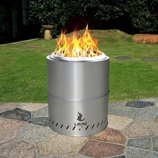 15 Inch Smokeless Fire Pit Stainless Steel Portable Outdoor Wood Burning Firepit