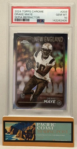 2024 Topps Chrome - DRAKE MAYE #203 - Rookie Sepia Refractor - PSA 10