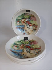 4 EFFETTI Pasta Bowl Set, Handcrafted In Italy, 8.75", Mediterranean,Brand New 