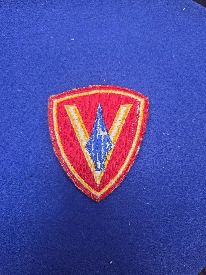 Original WWII USMC 5th Marine Division Patch Wool - Image 2 of 2