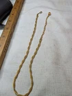 Gold Tone Mesh Necklace - Vintage Jewelry Untested Sold As Costume - See Photos