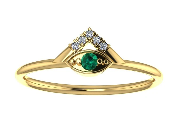 Emerald evil eye ring deals