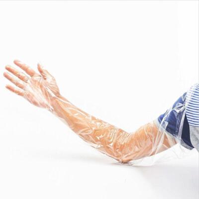 50PCS Disposable Film Gloves Long Arm Veterinary Examination Farm Vet Glove
